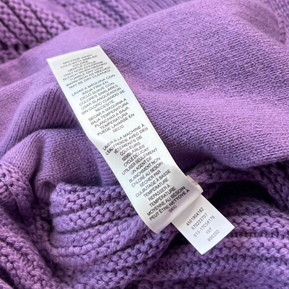 Chico's Cardigan Size 0 Small Mixed Stitch Sweater Cozy Purple Chevron Layering - Picture 4 of 10